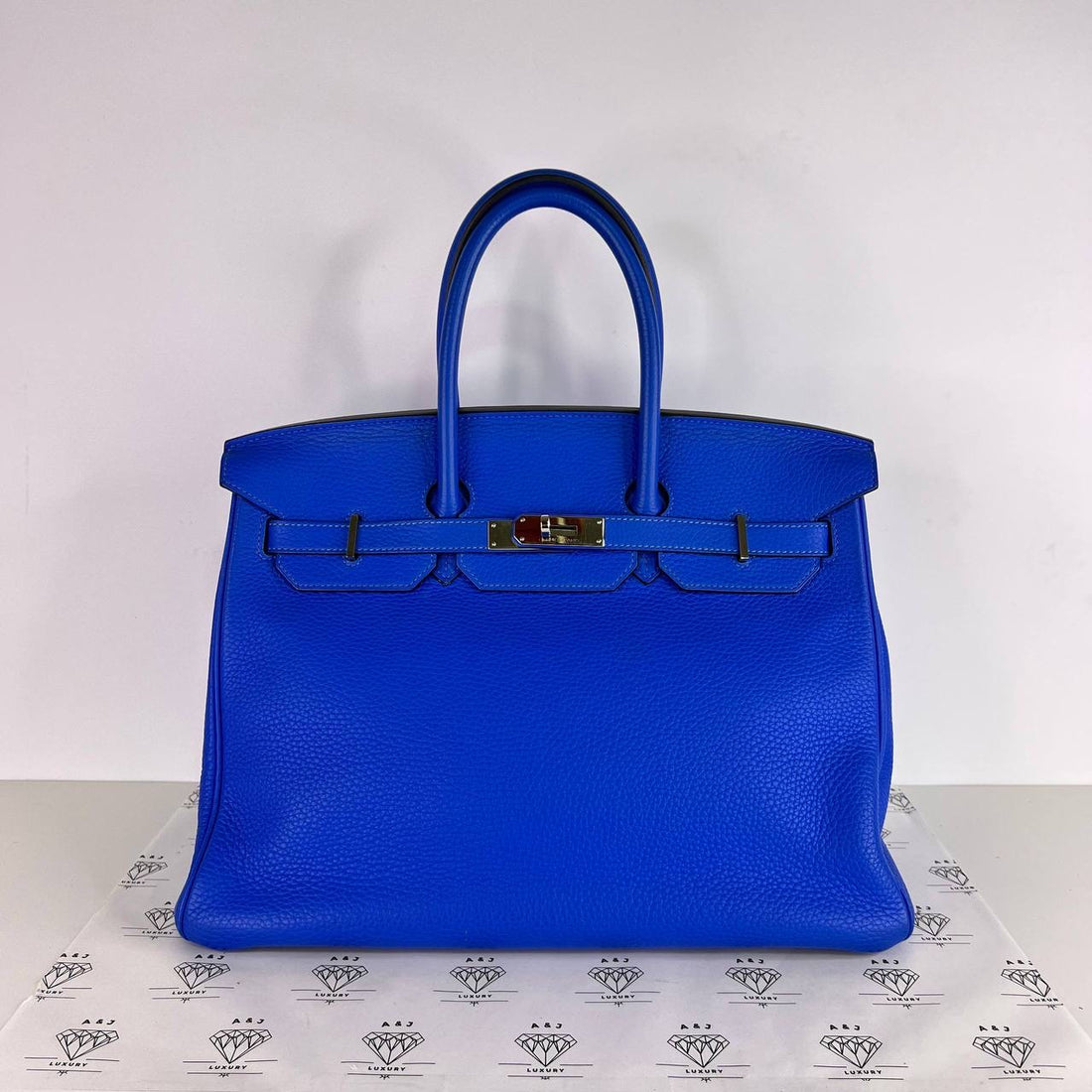 [PRE LOVED] Hermes Birkin 35 Retourne in Blue Hydra Clemence Leather PHW (Stamp O Square - 2011)