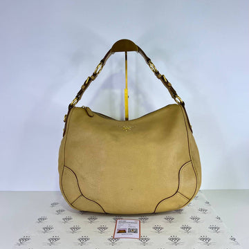 [PRE LOVED] Prada Vitello Daino Shoulder Bag in Beige GHW