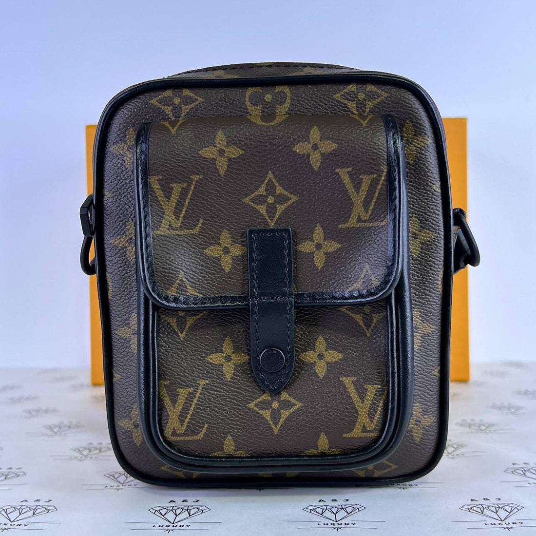 [PRE LOVED] Louis Vuitton Christopher Wearable Wallet in Monogram Canvass with Black leather trims (microchipped)