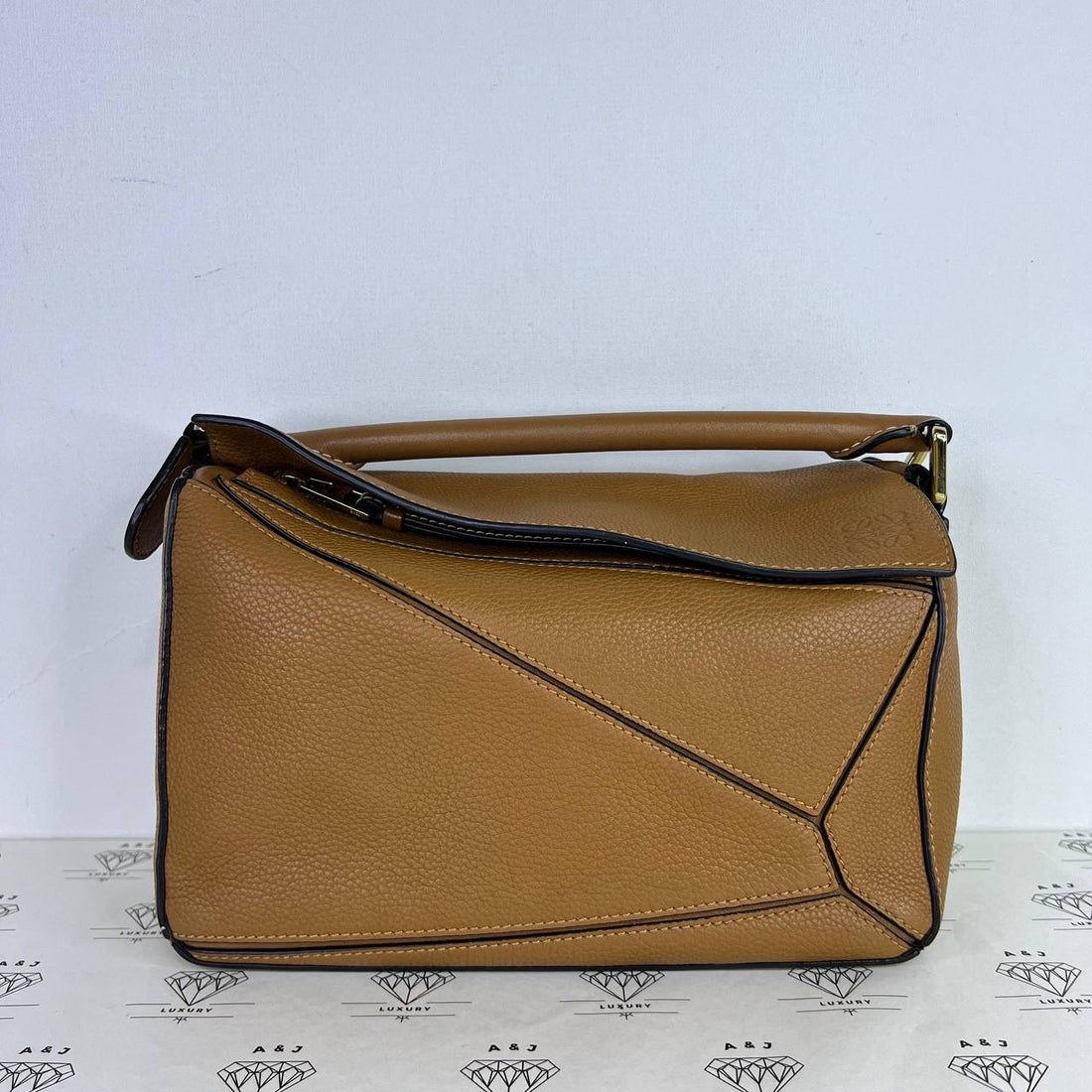 [PRE LOVED] Loewe Small Puzzle in Caramel Grained Calfskin Leather GHW