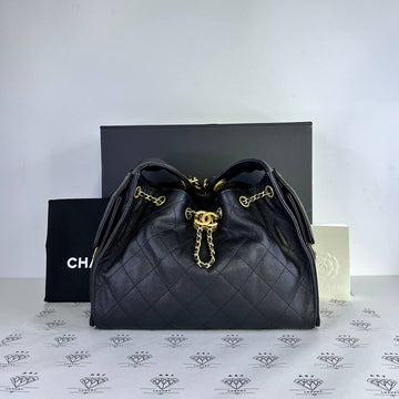 [PRE LOVED] Chanel Small C25 in Black Caviar Leather GHW (microchipped)
