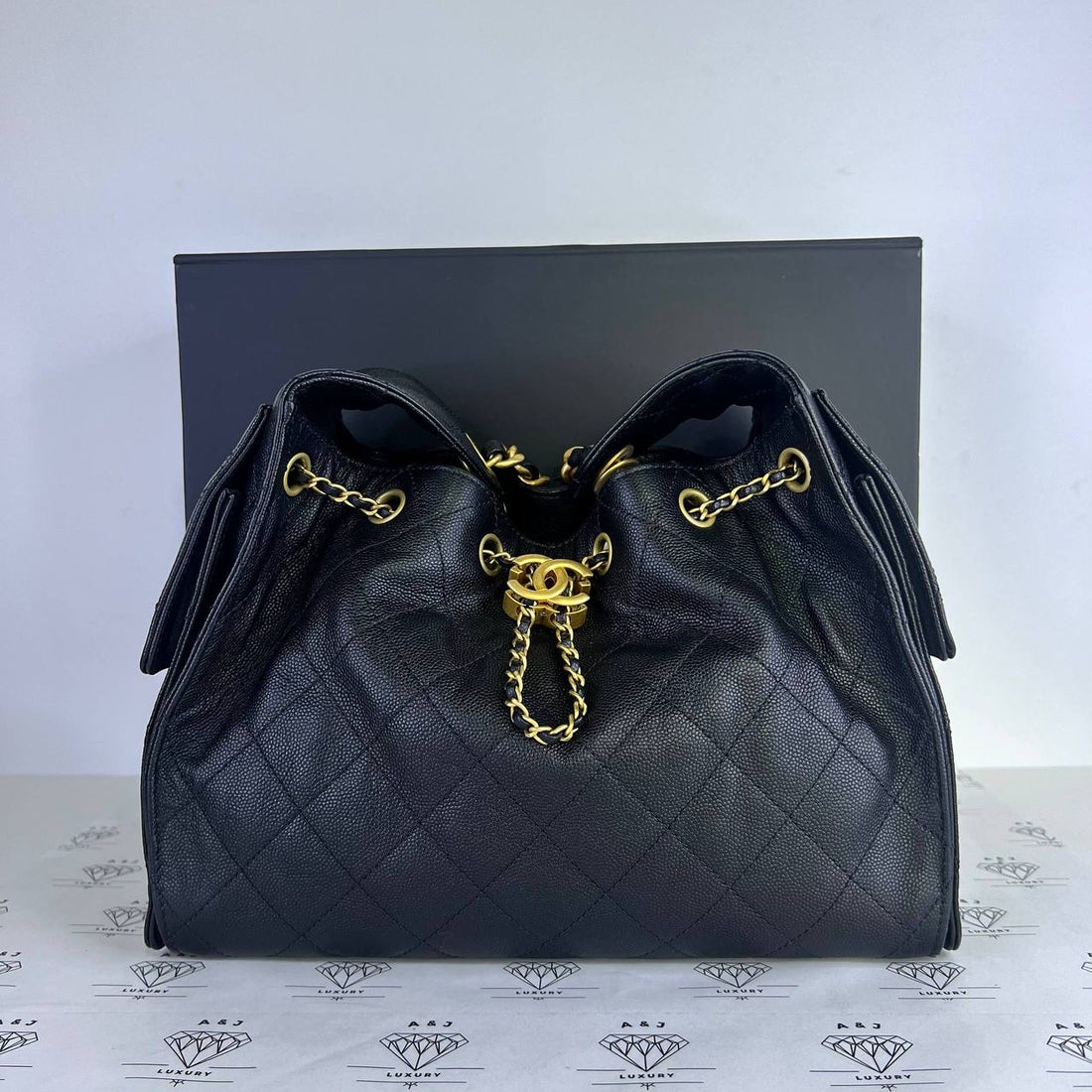[PRE LOVED] Chanel Small C25 in Black Caviar Leather GHW (microchipped)