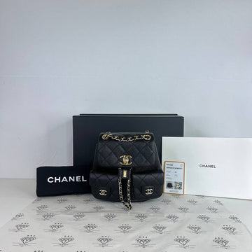 [PRE LOVED] Chanel Mini Duma Backpack in Black Caviar Leather GHW (microchipped)
