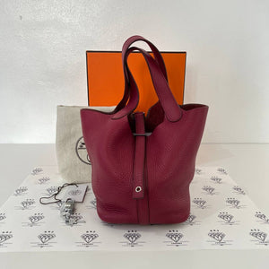 [PRE LOVED] Hermes Picotin 18 Lock in Rubis Clemence Leather PHW (Stamp R Square - 2014)