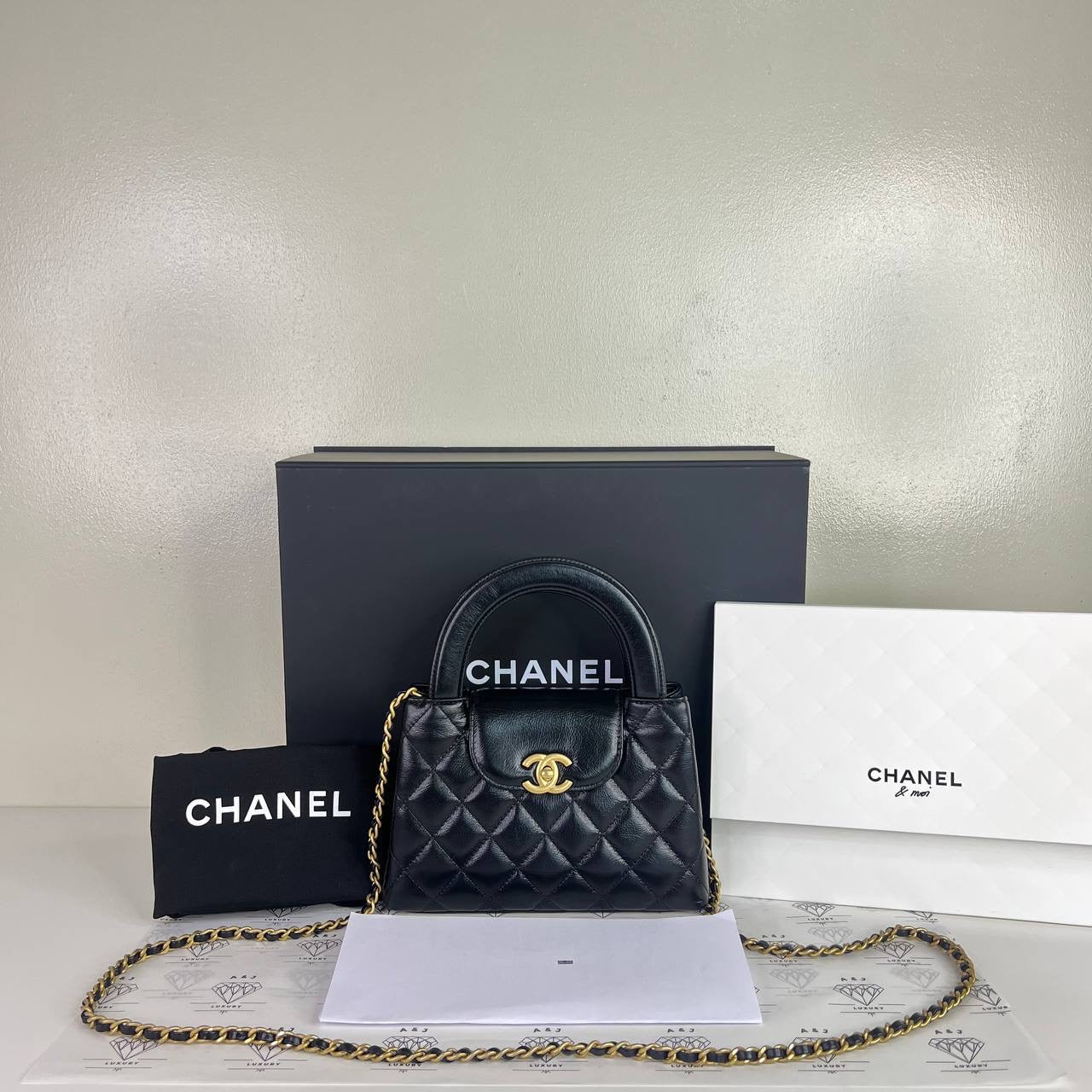 [PRE LOVED] Chanel Small Kelly in Black Calfskin Leather GHW (microchipped)