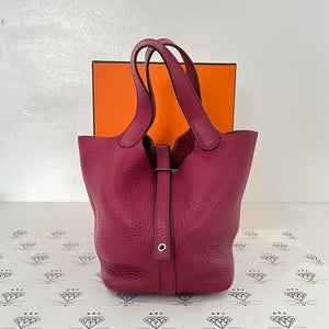 [PRE LOVED] Hermes Picotin 18 Lock in Rubis Clemence Leather PHW (Stamp R Square - 2014)