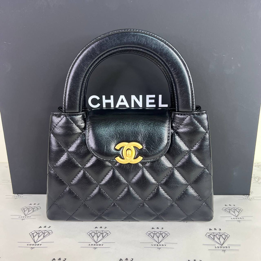[PRE LOVED] Chanel Small Kelly in Black Calfskin Leather GHW (microchipped)