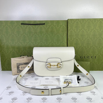 [PRE LOVED] Gucci Medium Horsebit 1955 in White GHW