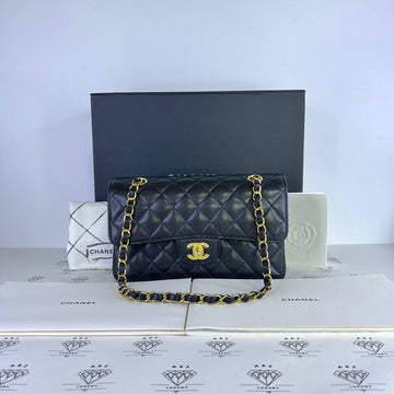 [PRE LOVED] Chanel Small Classic Double Flap in Black Caviar Leather GHW (microchipped)
