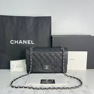 [PRE LOVED] Chanel Classic Jumbo Double Flap in Black Caviar SHW (Series 18)