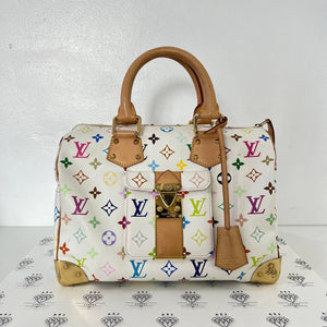 [PRE LOVED] Louis Vuitton Murakami Speedy 30 Multicolore in White (SP0076)