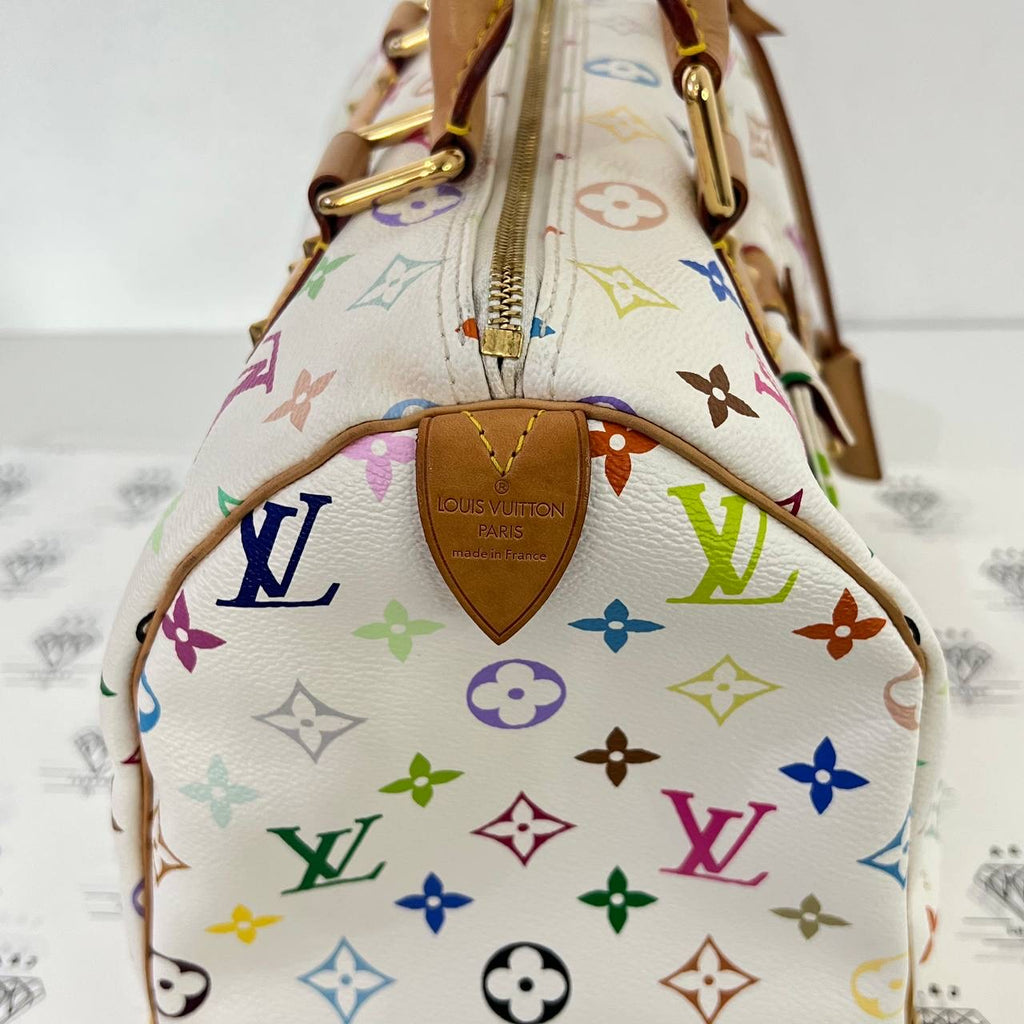 [PRE LOVED] Louis Vuitton Murakami Speedy 30 Multicolore in White (SP0076)