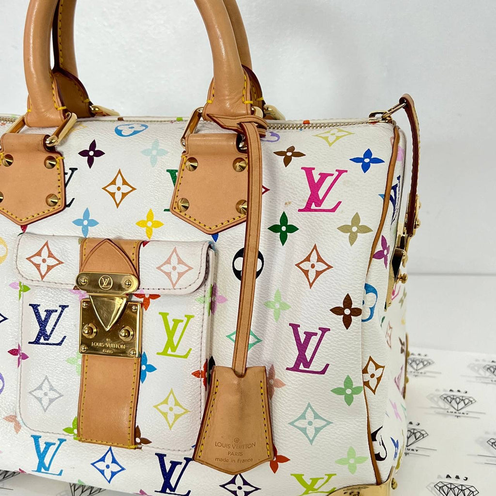 [PRE LOVED] Louis Vuitton Murakami Speedy 30 Multicolore in White (SP0076)