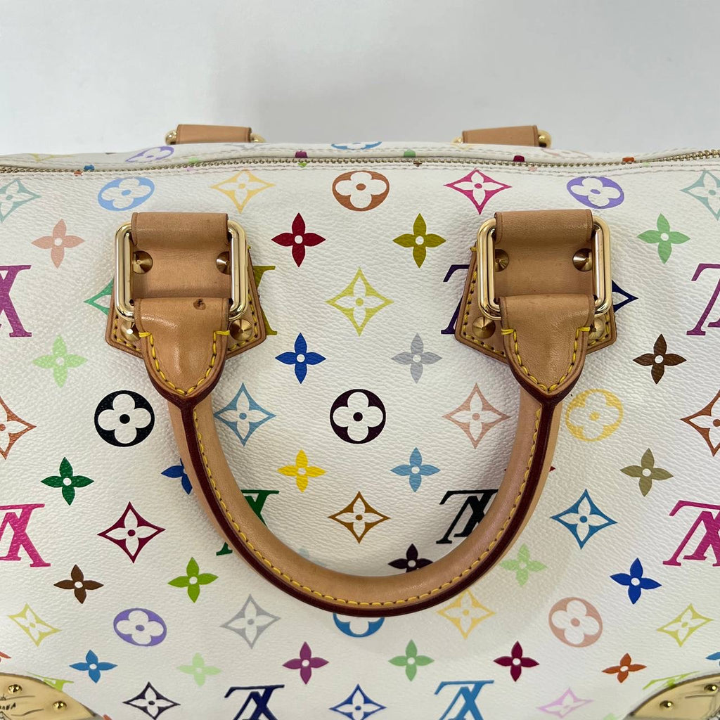 [PRE LOVED] Louis Vuitton Murakami Speedy 30 Multicolore in White (SP0076)