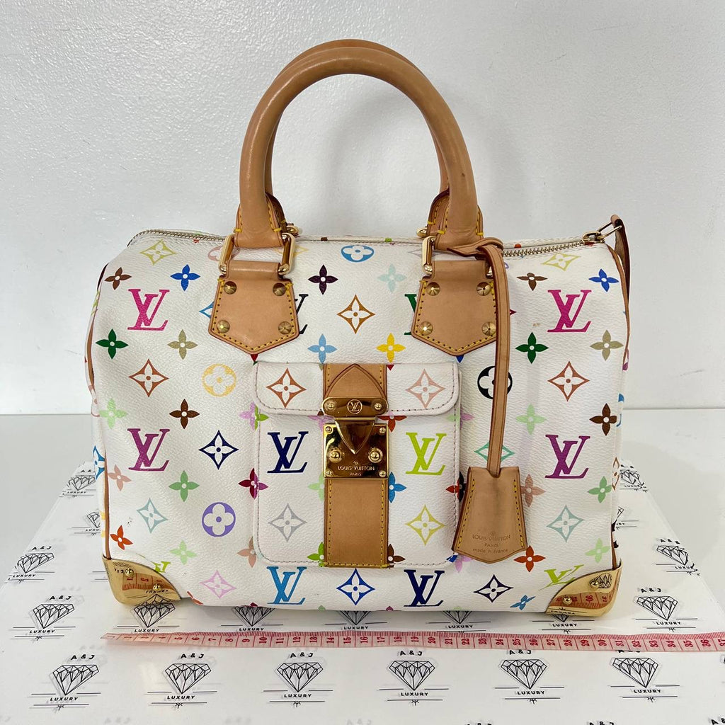 [PRE LOVED] Louis Vuitton Murakami Speedy 30 Multicolore in White (SP0076)