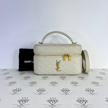 [PRE LOVED] YSL Medium Gaby Vanity in White Lambskin Leather GHW