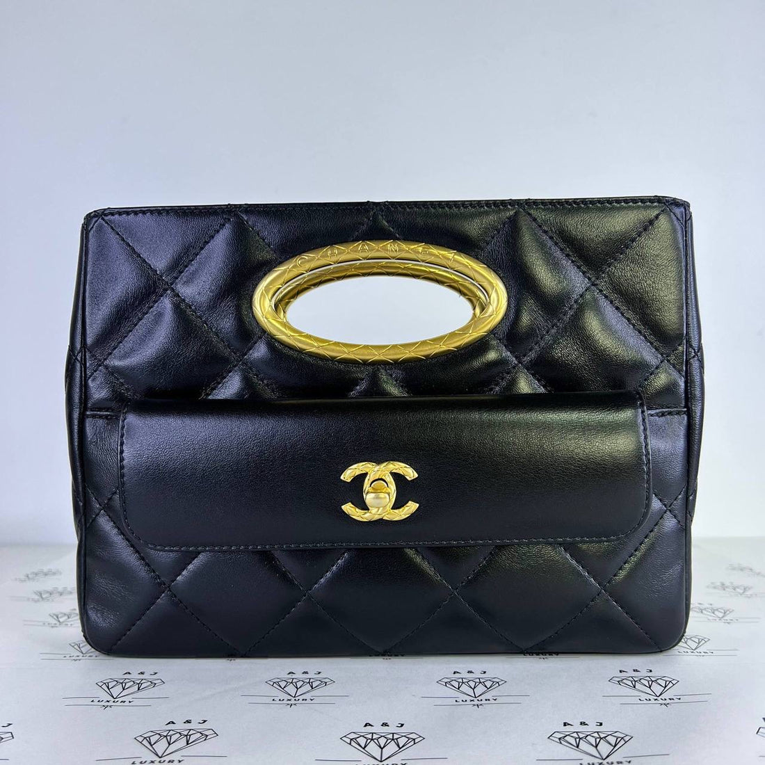 [PRE LOVED] Chanel Mini Clutch Flap Bag in Black Lambskin Leather GHW (microchipped)