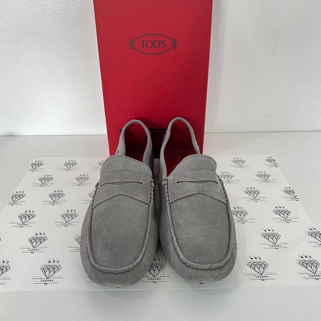 [PRE LOVED] Tod's x Ferrari Men's Loafers in Gray Suede Size 11