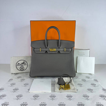 [PRE LOVED] Hermes Birkin 25 Retourne in Etain Togo Leather GHW (Stamp Z - 2021)