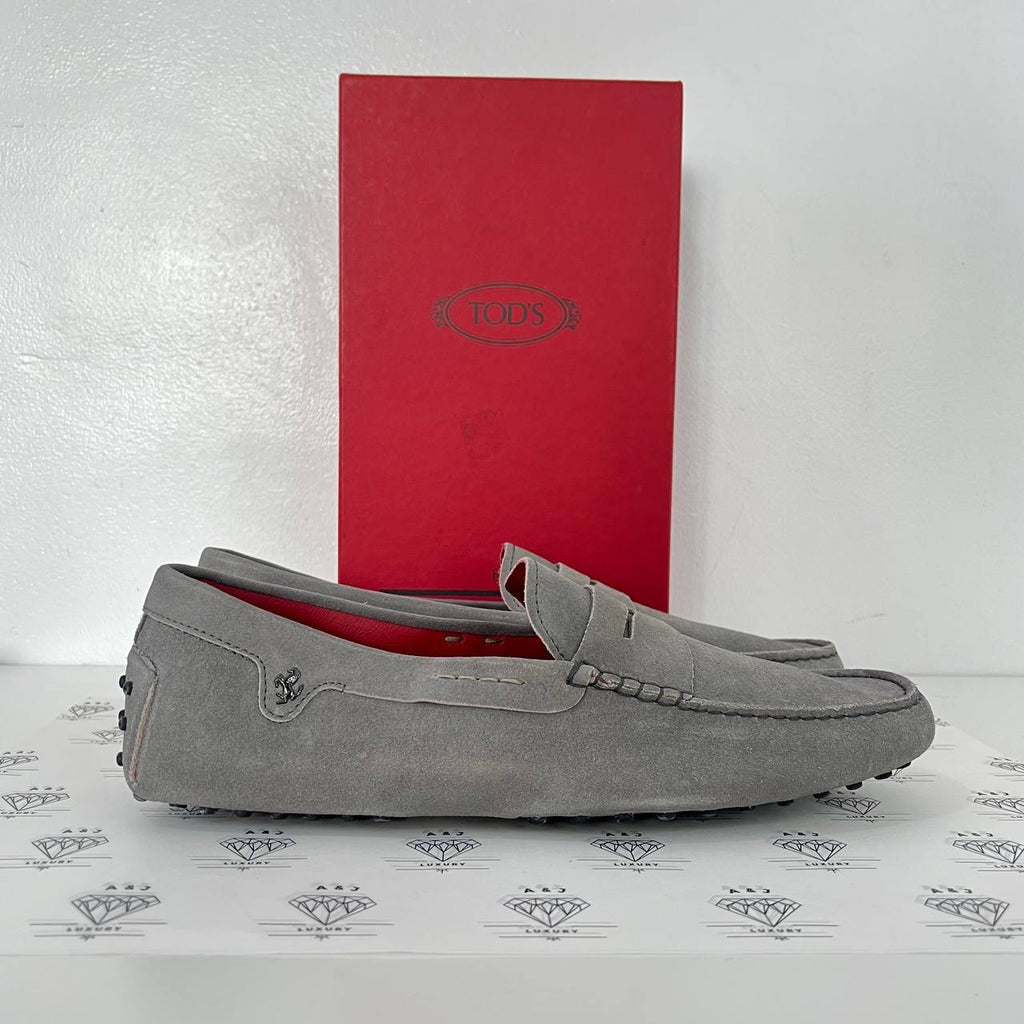 [PRE LOVED] Tod's x Ferrari Men's Loafers in Gray Suede Size 11