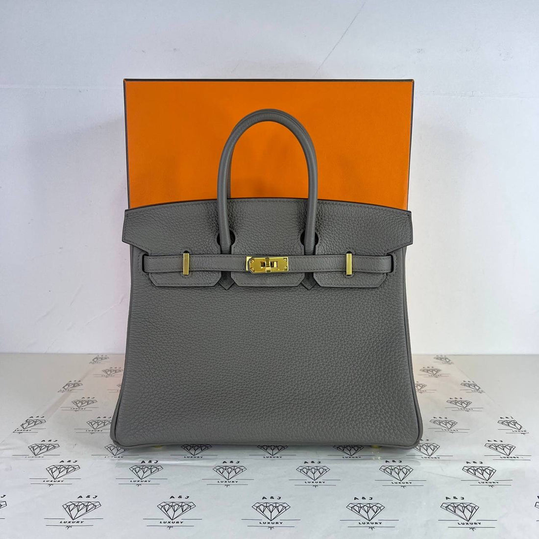 [PRE LOVED] Hermes Birkin 25 Retourne in Etain Togo Leather GHW (Stamp Z - 2021)