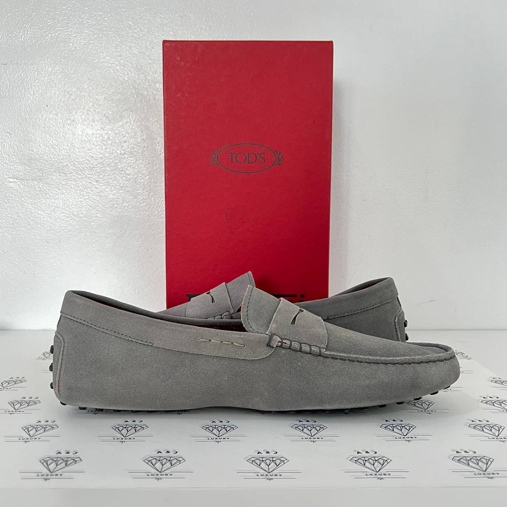 [PRE LOVED] Tod's x Ferrari Men's Loafers in Gray Suede Size 11