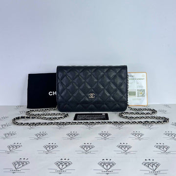 [PRE LOVED] Chanel Classic Wallet on Chain in Black Caviar Leather SHW (Series 19)