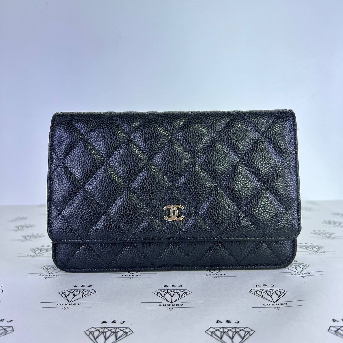 [PRE LOVED] Chanel Classic Wallet on Chain in Black Caviar Leather SHW (Series 19)