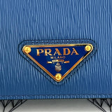 [PRE LOVED] Prada 1BP021 Wallet on Chain in Cobalto Vitello Move Leather GHW