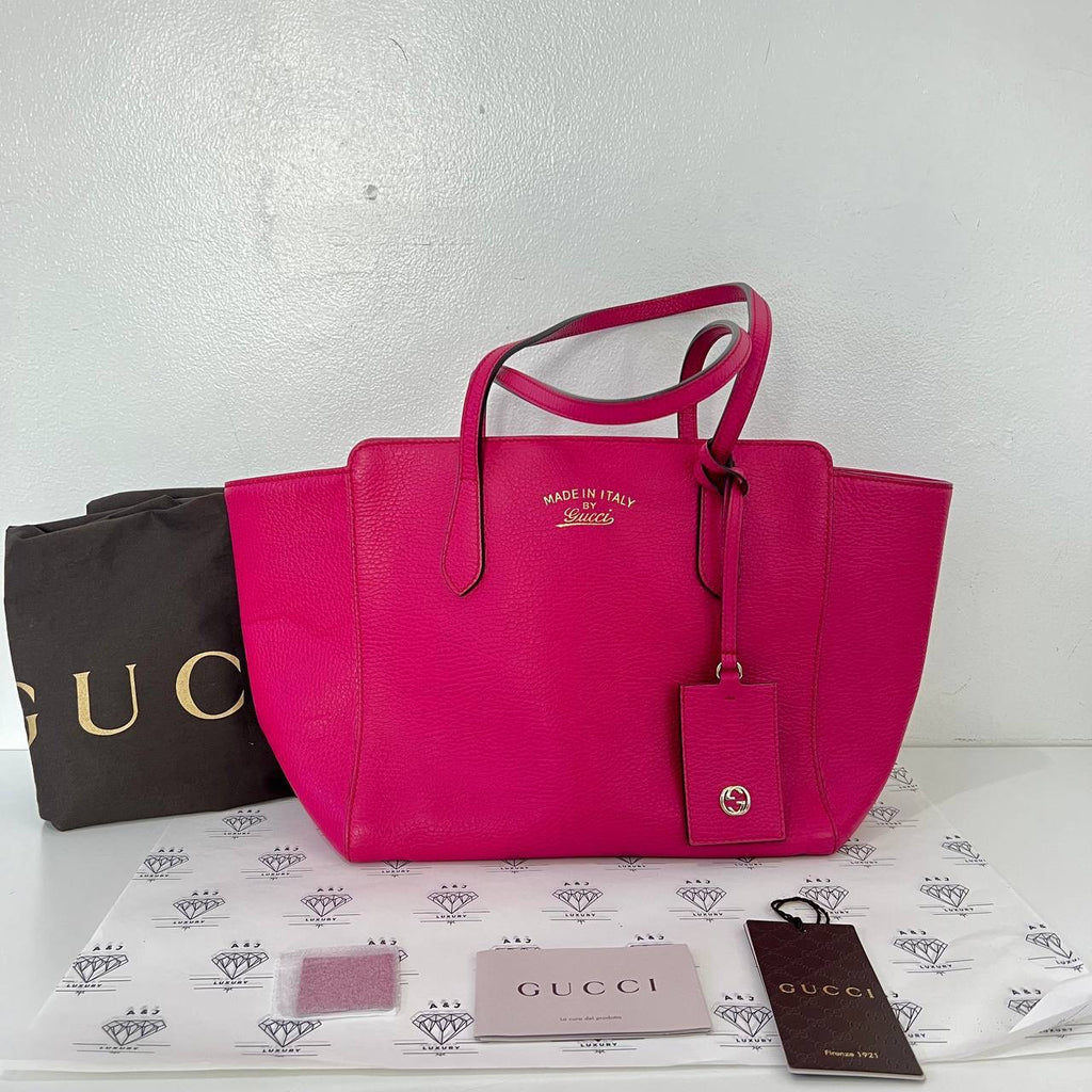 [PRE LOVED] Gucci Small Swing Tote in Magenta GHW