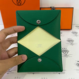 [BRAND NEW] Hermes Calvi Cardholder in Vert Vertigo/Jaune Milton PHW (Stamp W)