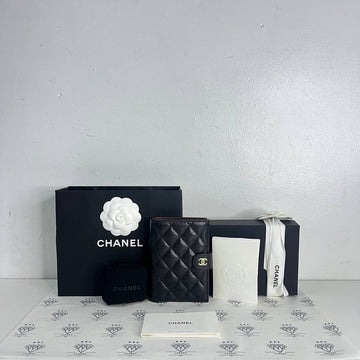 [BRAND NEW] Chanel Seasonal Compact Wallet with Passport Holder in Black Caviar GHW (microchipped)