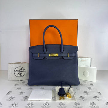 [PRE LOVED] Hermes Birkin 30 Retourne in Bleu Nuit Togo Leather GHW (Stamp Z - 2021)