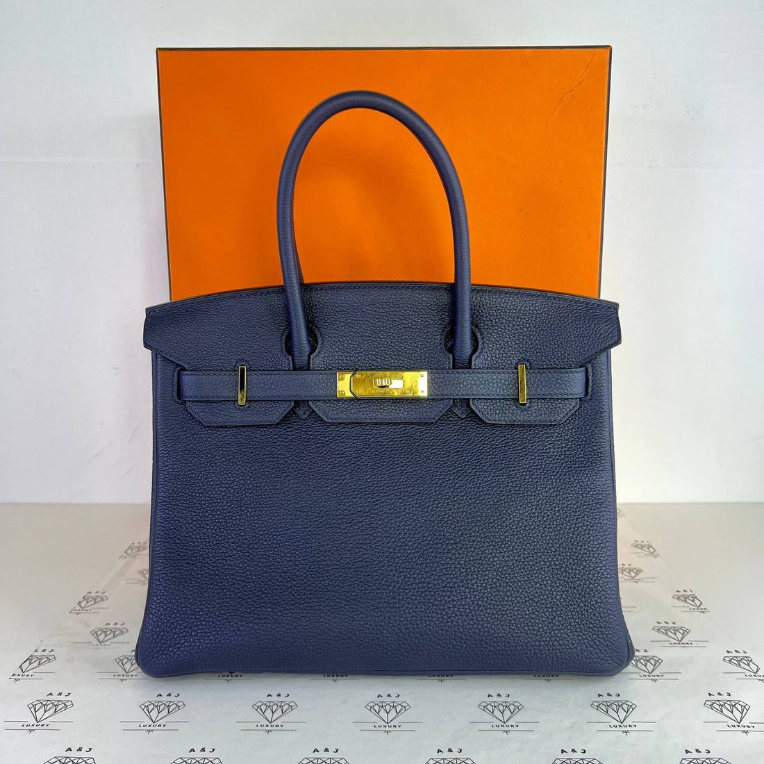 [PRE LOVED] Hermes Birkin 30 Retourne in Bleu Nuit Togo Leather GHW (Stamp Z - 2021)