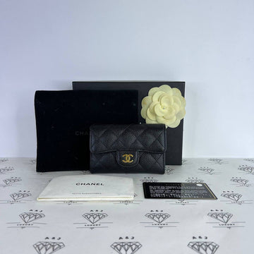 [PRE LOVED] Chanel Classic Flap Cardholder in Black Caviar Leather GHW (Series 27)