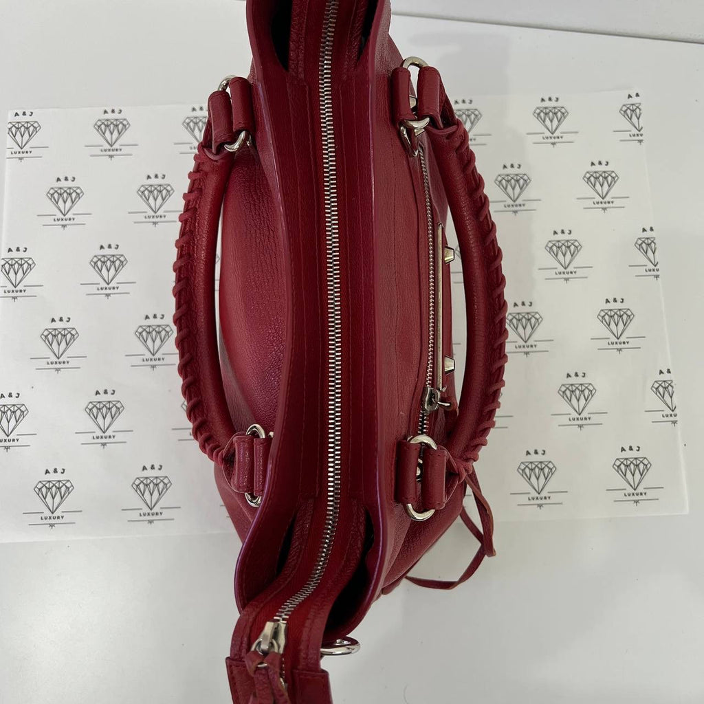 [PRE LOVED] Balenciaga Town Metallic Edge Bag in Red SHW