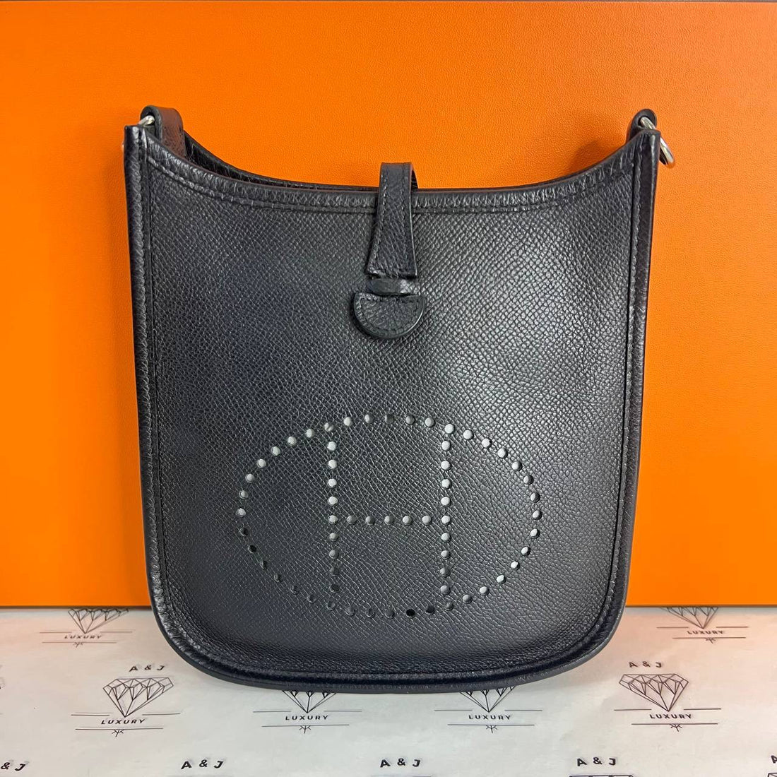 [PRE LOVED] Hermes Evelyne 16 TPM in Black Epsom Leather PHW (Stamp T - 2015)
