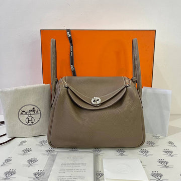 [PRE LOVED] Hermes Lindy 26 in Etoupe Clemence Leather PHW (Stamp X - 2016)