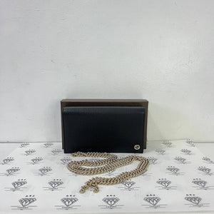 [PRE LOVED] Gucci Interlocking Wallet on Chain Flap in Black GHW