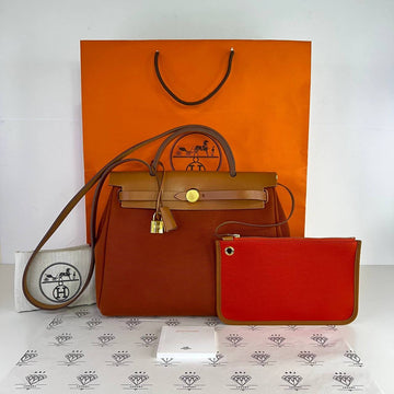 [PRE LOVED] Hermes Herbag Zip 31 Verso in Cuivre/Orange Fauve GHW (Stamp U - 2022)