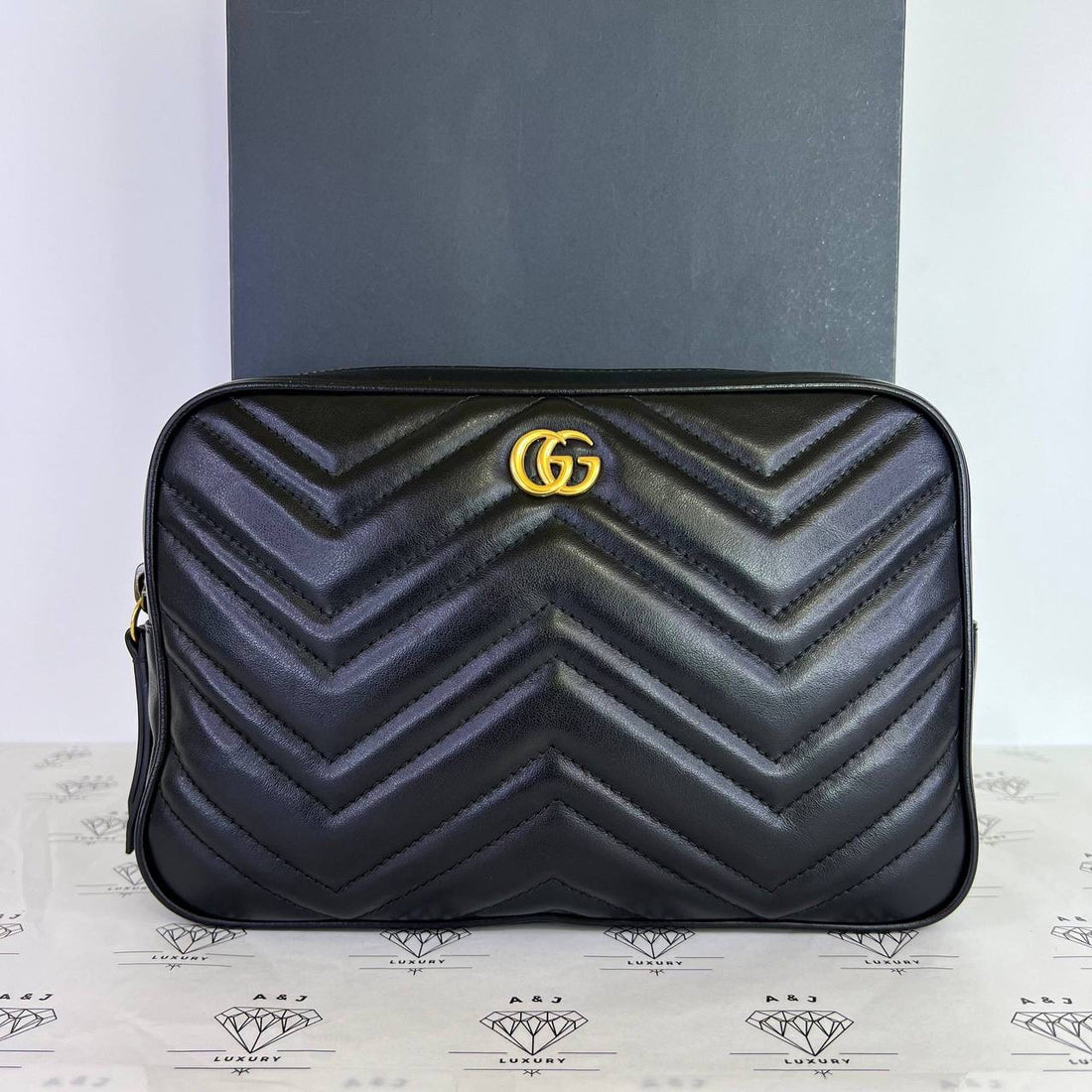 [PRE LOVED] Gucci Marmont Belt Bag in Black GHW Size 80