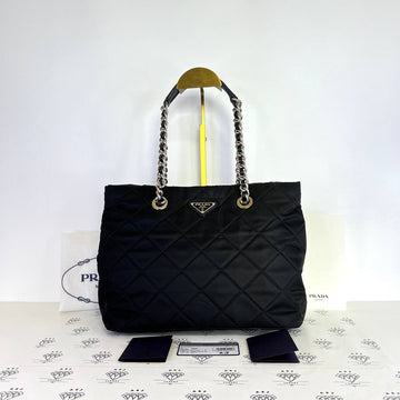 [PRE LOVED] Prada 1BG740 Nylon Tessuto Shoulder Bag in Black SHW