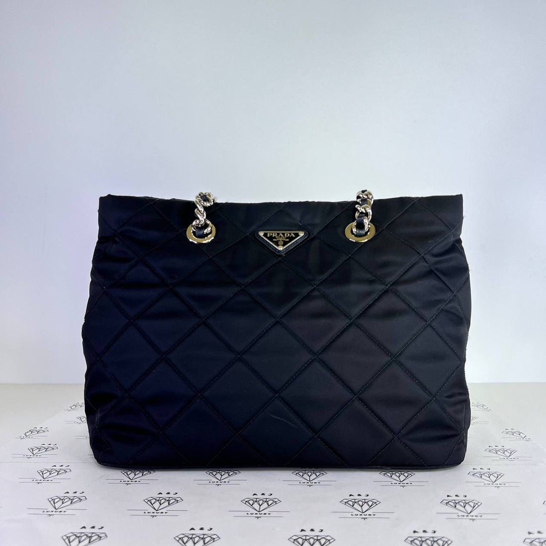 [PRE LOVED] Prada 1BG740 Nylon Tessuto Shoulder Bag in Black SHW