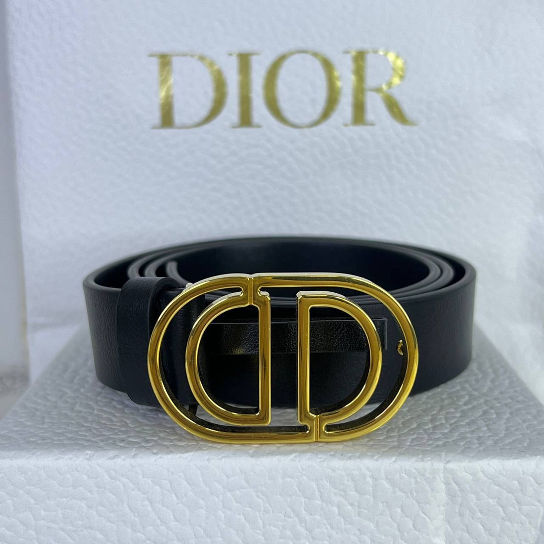 [PRE LOVED] Christian Dior 30 Montaigne Belt in Black GHW Size 80 (2023)