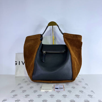 [PRE LOVED] Givenchy Trapeze Tote Bag in Brown/Black Suede SHW