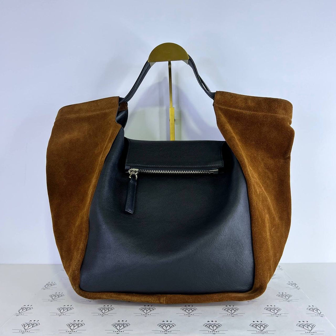 [PRE LOVED] Givenchy Trapeze Tote Bag in Brown/Black Suede SHW
