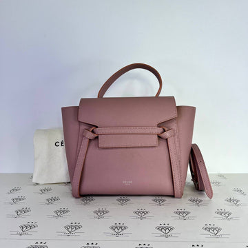 [PRE LOVED] Celine Nano Belt Bag in Lilac Grained Calfskin Leather SHW