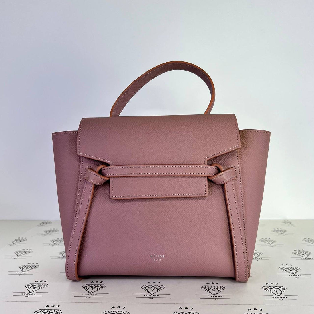 [PRE LOVED] Celine Nano Belt Bag in Lilac Grained Calfskin Leather SHW