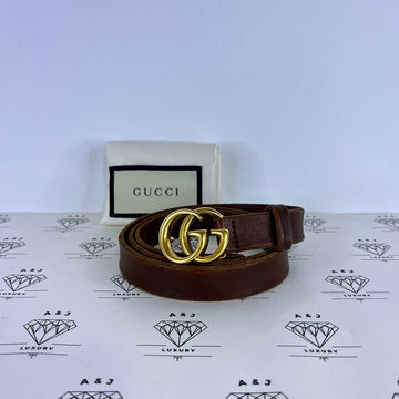 [PRE LOVED] Gucci Marmont Belt in Brown GHW Size 90