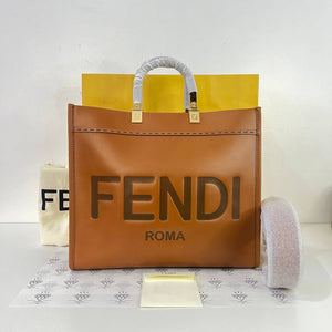 [BRAND NEW] Fendi Sunshine Tote in Brown Calfskin Leather
